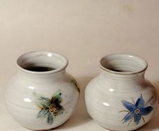 Irish Art Pottery Miniature Vases x 2