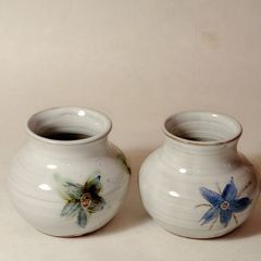 Irish Art Pottery Miniature Vases x 2