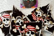 Halloween Pirate Skull Bunting &amp; Brand New Black Cat Wind Sock Set