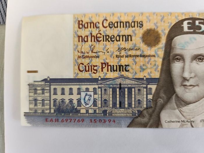 Irish Catherine McAuley 1994 5 Pound Banknote