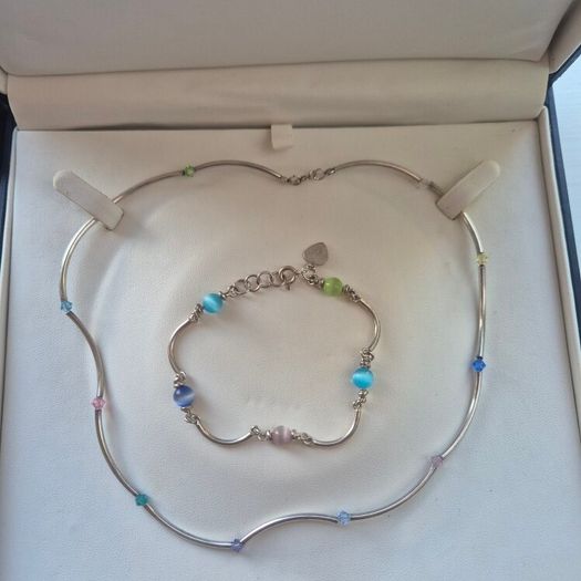 Sterling silver stamp 925 collier/bracelet size 18.5cm