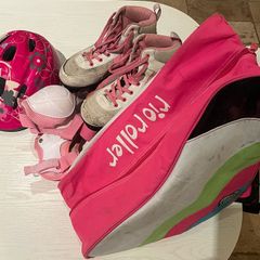 Rollerskates size UK 2 bundle, inc helmet, pads