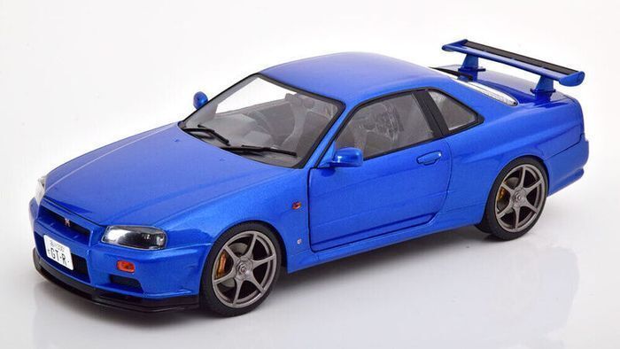 Nissan Skyline GT-R R34 Metallic Blue - New in Box - 1/18