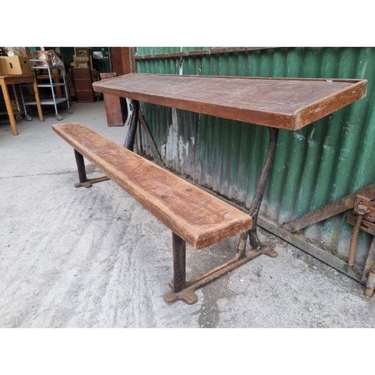 School Desk Cast Frame with Teak tops 4x available KAS160