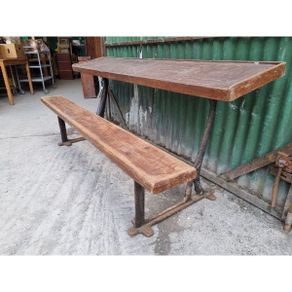 School Desk Cast Frame with Teak tops 4x available  KAS160