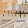 Round Table with 4 Dining Chairs Steel Frame Easy Assembly Golden Oak Cream White Image 5