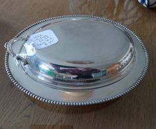 Oval Silver plate Cover dish
