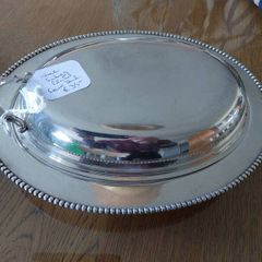 Oval Silver plate Cover dish