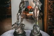 2 antique French statue