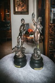 2 antique French statue