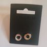 Pilgrim Danish Design Silver Tone Sparkling Open Circle Stud Earrings New CAN POST Image 5