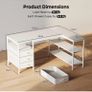 120cm Corner Desk with Drawers, Reversible L shaped Computer Desk with Power Outlet Image 3