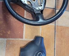 Leather multifunction steering wheel
