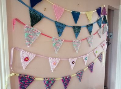 Baby's room /Christmas Bunting hand knitted