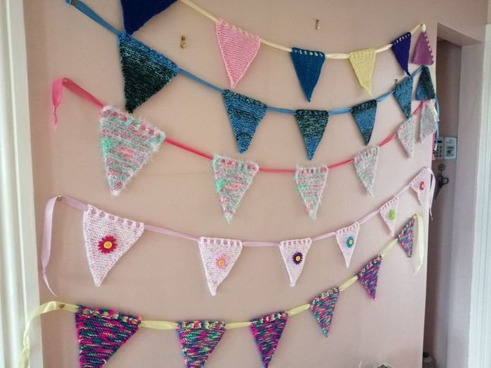 Hand knitted bunting for Baby's room/bedroom & Christmas