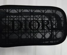 Dior Transparent Mesh Makeup Cosmetic Bag in Black