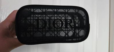Dior Transparent Mesh Makeup Cosmetic Bag in Black
