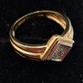 9ct yellow  diamond ring size O Image 4