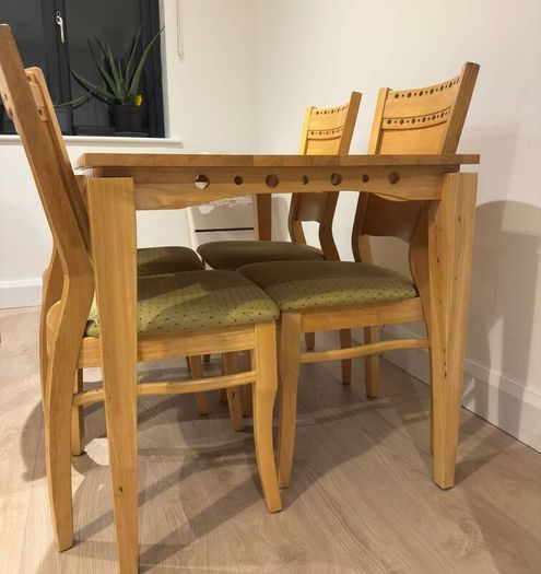 Solid Wood Dining Table and Chairs