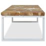 Coffee Table Teak Resin 110x60x40 cm White and Brown Image 6