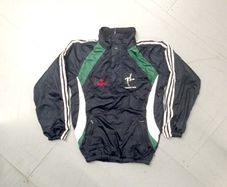 Kildare (S) GAA Windbreaker Jacket Hurling  Gaelic Football Hurling Cil Dara Vintage Retro Half Zip Black  Small