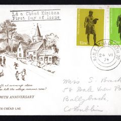 1974 Ireland Bi-Centenary of the Death of Oliver Goldsmith Commemorative Stamps Harp Cover Club First Day Cover (FDC)
