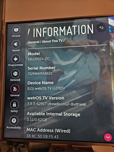 LG 55 inch 4K Ultra HD Smart TV