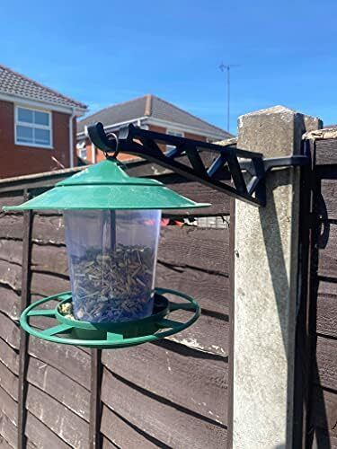 Hanging Basket Brackets for Concrete Fence Posts [2 PACK] Supports Easy Fill Baskets, Lantern Bird Feeders Adjustable Height Visit the HowseHold Store