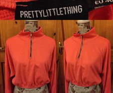 prettylittlethings Pink Zip Up Cropped top jumper