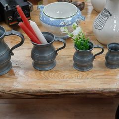 Vintage Set of 5 Pewter Mugs