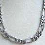 Vintage Sterling Silver 925 Figaro Necklace 20" Long Chain Link Flat Vintage Silver Sterling Gift Men 37,6g Image 3