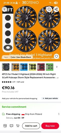 Model 3 Wheel covers 18 inch