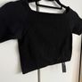Black ribbed Bardot top Image 2