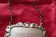 Exquisite 1933 Sterling Silver Sherry Decanter Label