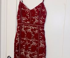 New Look Premium Red Nude Lace Midi Dress