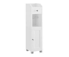 Cabinet with toilet paper holder  cabinet, bathroom cabinet, bathroom cabinet, bathroom shelf, with adjustable shelf, waterproof feet, for small rooms, white