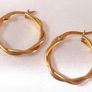 Vintage Hallmarked 9ct Gold Twist Earrings Image 2