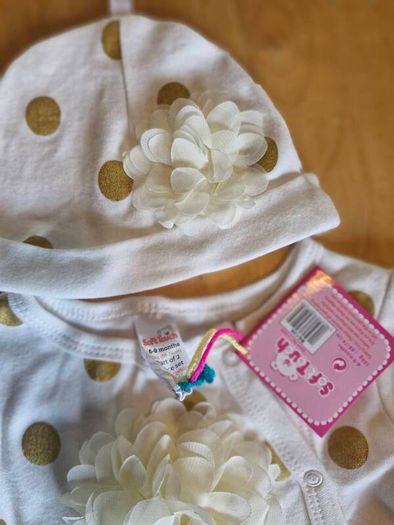 Soft Touch baby sleepsuit & hat