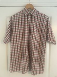 Aquascutum Vintage Mens Short Sleeve Check Shirt