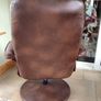 leather armchair with footstool. In perfect order. Back reclines when you sit in it. Very comfortable. Open to reasonable offers Image 5