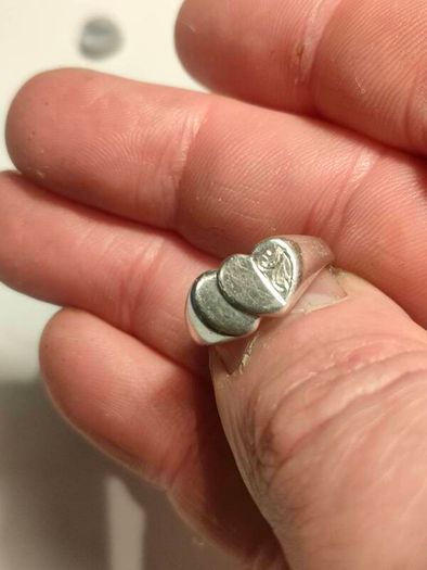 1978 Double Heart Sterling Silver Ring