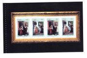 2003 Ireland 140th Anniversary of National Gallery of Ireland 2nd Issue Commemorative Stamp Booklet Pane "Man Writing a Letter" &amp; "Woman Reading a Letter" by Gabriel Metsu, Mint Never Hinged (MNH). Hibernian HB142