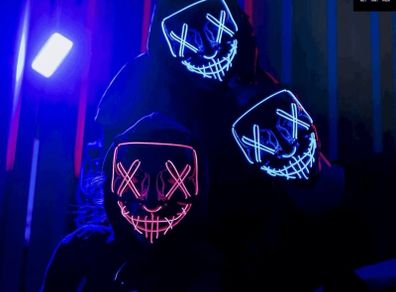 Halloween purge led mask