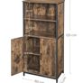 Bookcase, Book Cabinet, Office Shelf, Kitchen Cabinet with 2 Open Compartments, Adjustable Shelf in Cupboard, Multifunctional, Industrial Design, Vintage Brown/Black Image 4