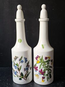 Vintage Portmeirion Botanic Garden Oil & Vinegar Bottles Set