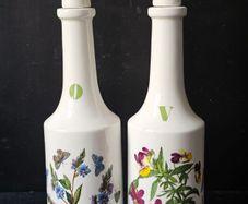 Vintage Portmeirion Botanic Garden Oil & Vinegar Bottles Set