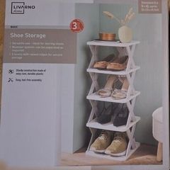 Livarno Home Basic Five Tier White Shoe Storage Units