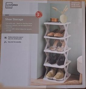 Livarno Home Basic Five Tier White Shoe Storage Units