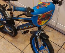 Batman Bike for Kids with Stabilisers, Parent Bar and Paw Patrol Helmut