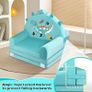 Kids Sofa Bed, 2-in-1 Kids Folding Chair, 150cm Soft Crystal Velvet Toddlers Sofa Bed for Bedroom Livingroom, Playroom, Birthday Gift for Boys Girls Image 7